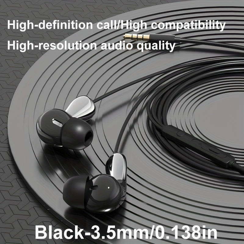 Wired Earphones, Mobile Wired Headset, 3.5Mm\u002FType-C In-Ear Cable Headphones for PC Featuring a Built-In Microphone, Hands-Free Calling, And Volume Control. Offers Excellent Sound Quality And Is Compatible with Phones, Tablets, And Desktops