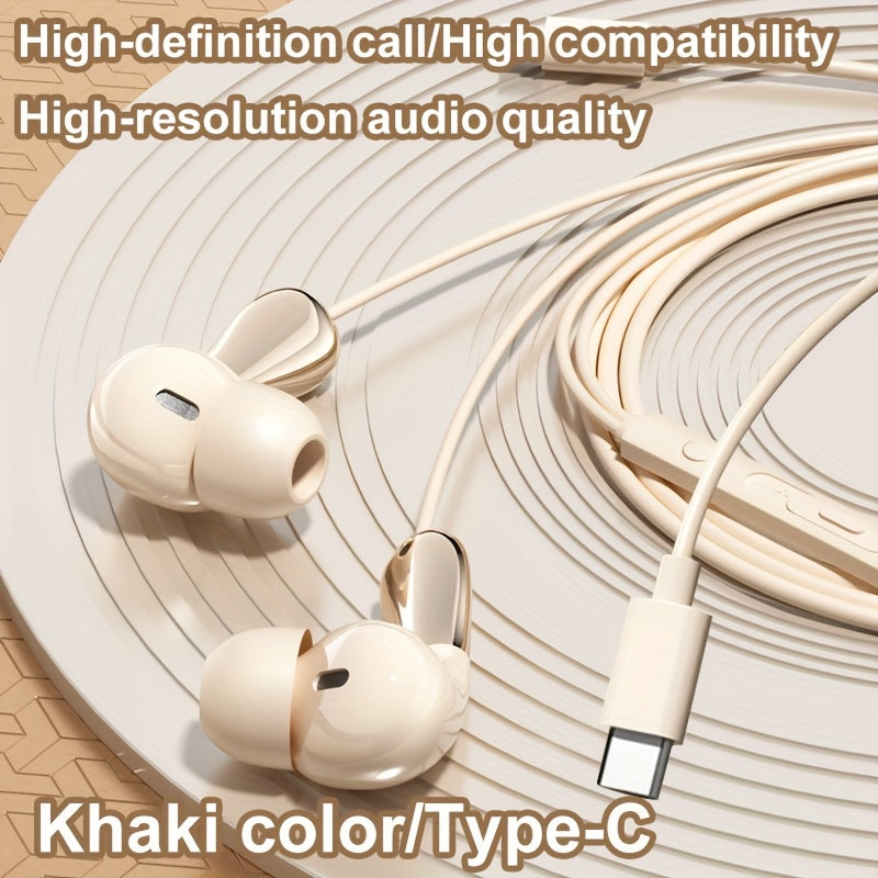 Wired Earphones, Mobile Wired Headset, 3.5Mm\u002FType-C In-Ear Cable Headphones for PC Featuring a Built-In Microphone, Hands-Free Calling, And Volume Control. Offers Excellent Sound Quality And Is Compatible with Phones, Tablets, And Desktops