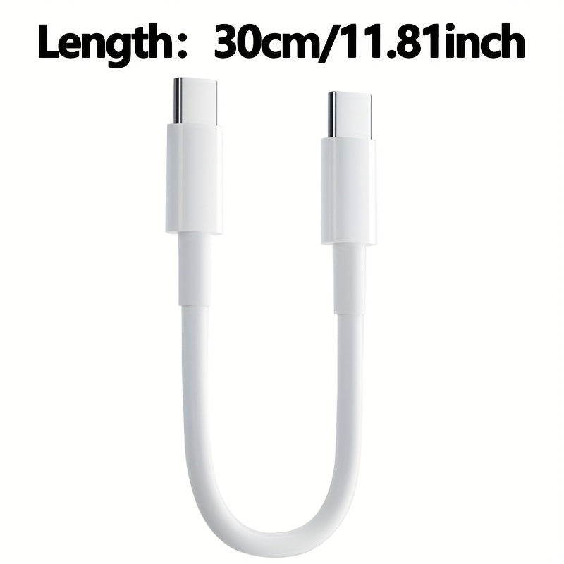 Pd60W Type C to Type C 11.81inch Short Cable USB C to USB C Fast Charging Data Wire for Iphone 16 15 Pro Max Xiaomi Redmi Huawei Samsung Oneplus POCO Mobile Phones