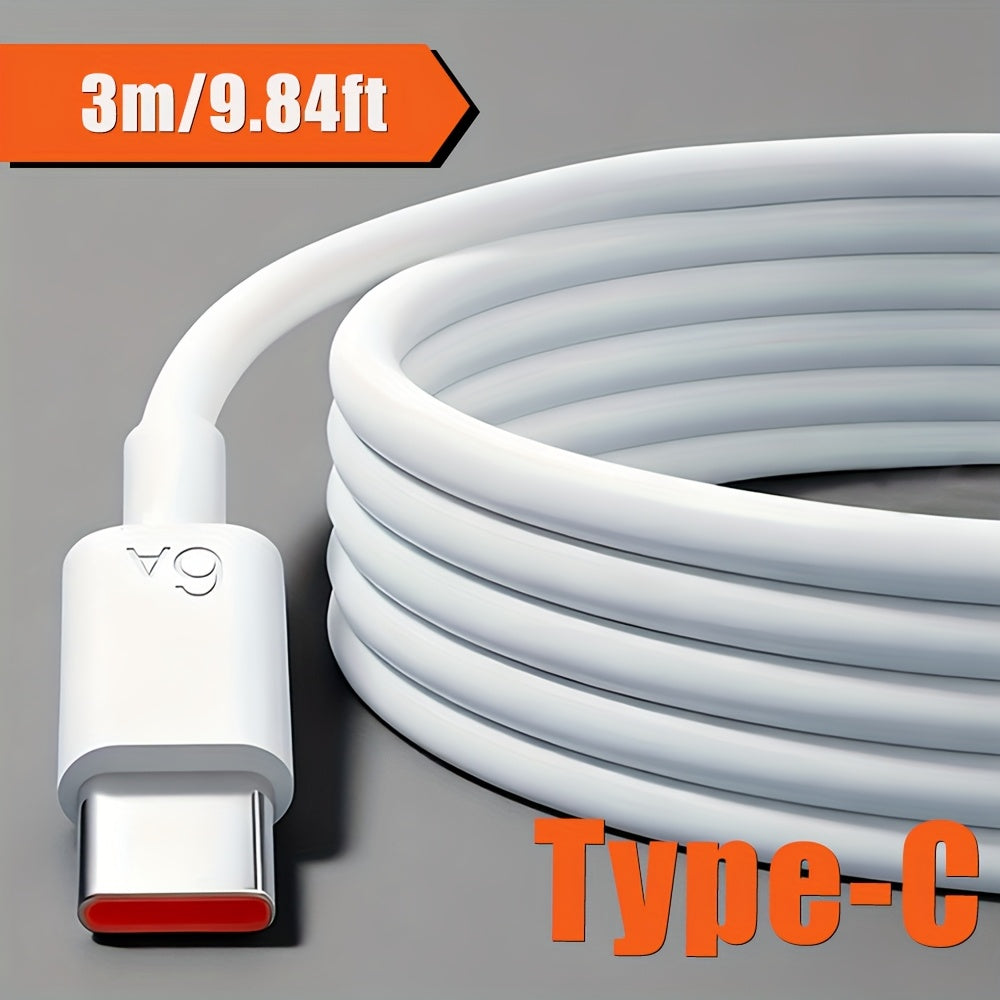 551.18inch-9.84inch Max 66W 6A Ultra-Long USB Type-C Super Fast Charging Data Cable for Xiaomi Redmi for Samsung OPPO VIVO Oneplus Realme High-Speed USB Type C Charger Cord USB C Long Extender Power Charge Wire for Monitor Camera Driving Recorder