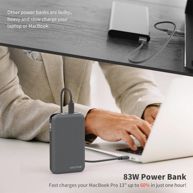 EXCITRUS 83W Power Bank Pro, Extremely Fast Charging Laptop Power Bank