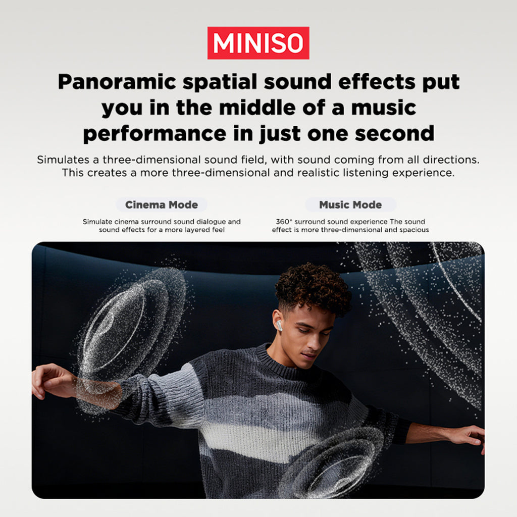 MINISO MS106 Multilingual Smart Translation Earbuds Support 134 Languages for Face-to-face Real-time Translation. Adaptive Noise Cancellation 3.0 Creates a New World of Silence, with 55 Hours of Powerful Battery Life and 10-minute Ultra-fast