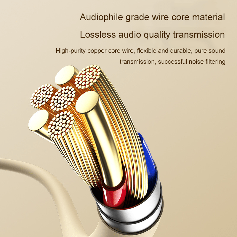 In-Ear Type C 3.5Mm Jack Wired Earphones Handsfree Sleep Headphones with Cable Earbuds In-Line Control Headset with Mic Comfortable And Lightweight