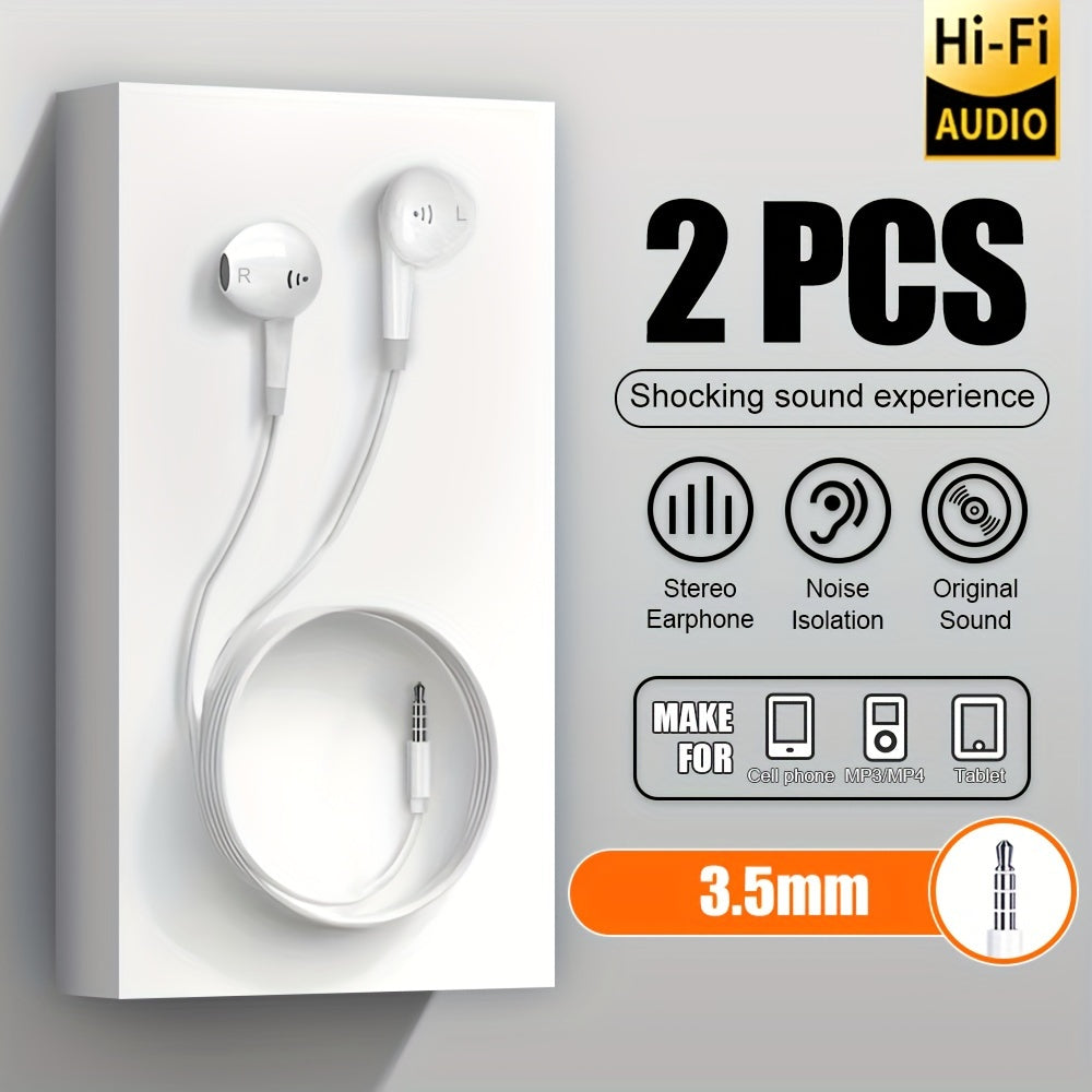 Wired Semi-In-Ear Headphones with a 3.5Mm Plug, Sold in Pairs. These Colorful Stereo Earbuds Offer High-Fidelity Sound Quality And Are Compatible with Most Devices That Have a 3.5Mm Jack, Making Them Ideal for Mobile Phones, Tablets, Gaming