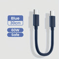 Pd60W Type C to Type C 11.81inch Short Cable USB C to USB C Fast Charging Data Wire for Iphone 16 15 Pro Max Xiaomi Redmi Huawei Samsung Oneplus POCO Mobile Phones