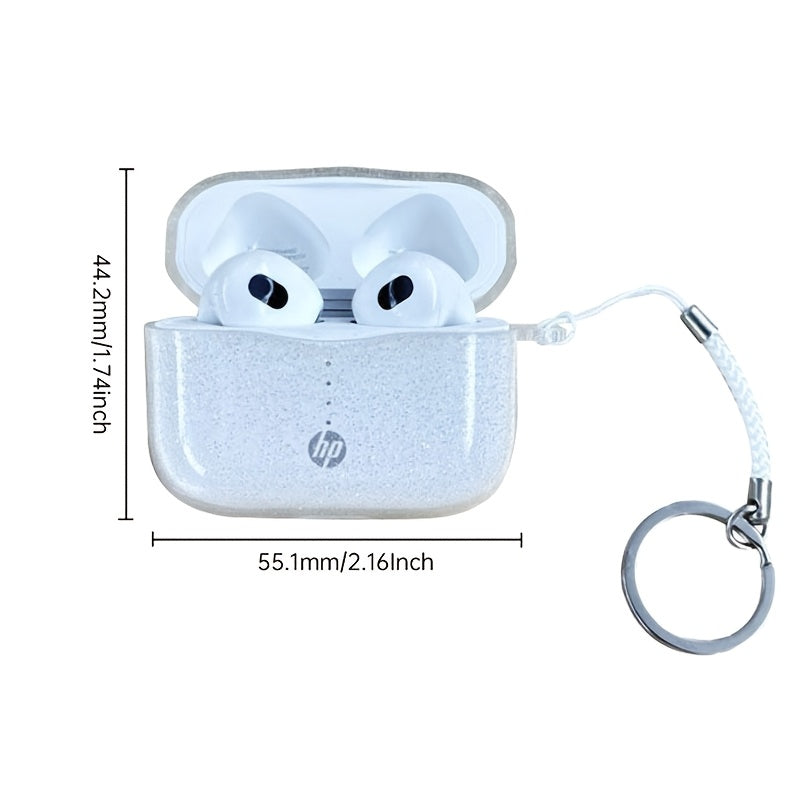 HP BT 5.4 Wireless Earbuds with Protective Case, TWS Headphones with Deep Bass Stereo Sound, 30H Playtime, Auto Pairing, ENC Noise Reduction Calls, Built-In Mic, Mini Lightweight Semi In-Ear Earbuds with Charging Case for Ios Android, Workout