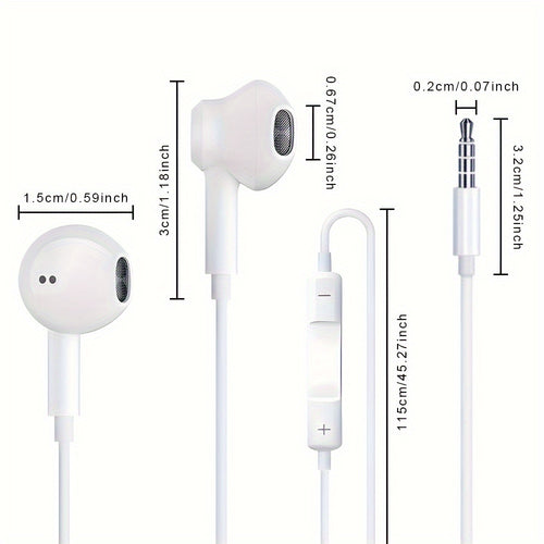 3.5mm Jack 2pcs Wired Earphones High quality sound Noise reduction for voice calls Suitable as gifts for men and women 3.5mm audio jack can be used for mobile phones,desktop computers,laptops\u002Fhardware and other devices with 3.5mm audio interface