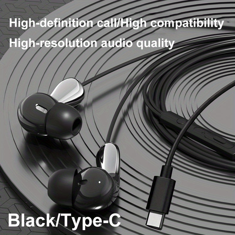 Wired Earphones, Mobile Wired Headset, 3.5Mm\u002FType-C In-Ear Cable Headphones for PC Featuring a Built-In Microphone, Hands-Free Calling, And Volume Control. Offers Excellent Sound Quality And Is Compatible with Phones, Tablets, And Desktops