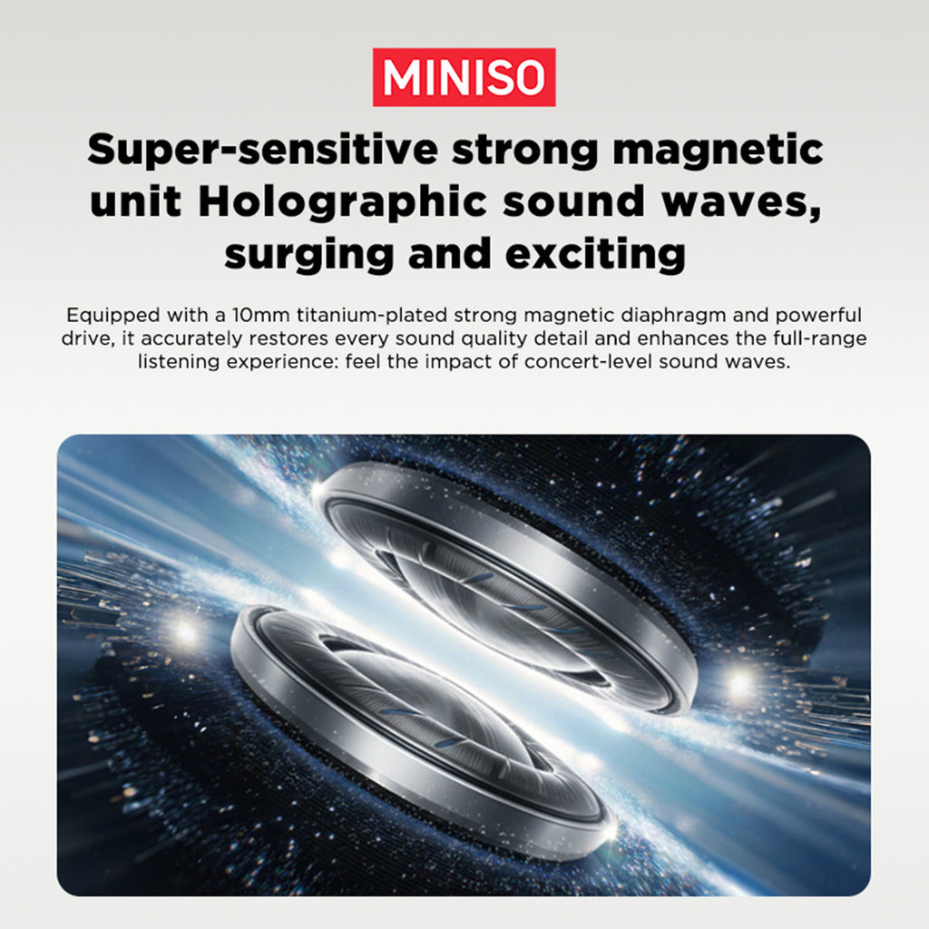 MINISO MS106 Multilingual Smart Translation Earbuds Support 134 Languages for Face-to-face Real-time Translation. Adaptive Noise Cancellation 3.0 Creates a New World of Silence, with 55 Hours of Powerful Battery Life and 10-minute Ultra-fast
