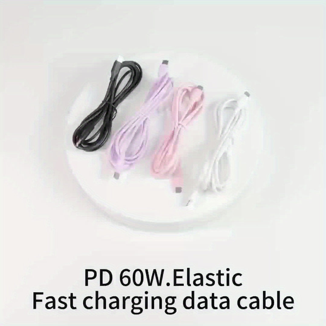 1pc USB C to USB C Cable, Type-C Charging Cable 60W, 6.6ft Soft Touch Fast Charging, Compatible with 2022 MacBook Pro, iPad Air 4\u002F5, iPad Mini 6, iPad Pro 12.9, Galaxy S22 Ultra, Pixel, Ps5, Switch, Pink
