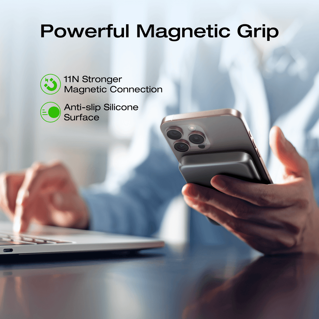 EcoFlowRapid Mag Power Bank 10,000mAh, 7.5W, Magnetic Wireless Portable Charger, 30W Charging USB-C, Compatible for SmartPhone, AirPods Wireless Charging Case, White