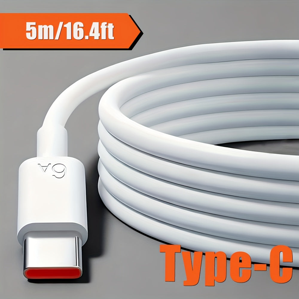551.18inch-9.84inch Max 66W 6A Ultra-Long USB Type-C Super Fast Charging Data Cable for Xiaomi Redmi for Samsung OPPO VIVO Oneplus Realme High-Speed USB Type C Charger Cord USB C Long Extender Power Charge Wire for Monitor Camera Driving Recorder