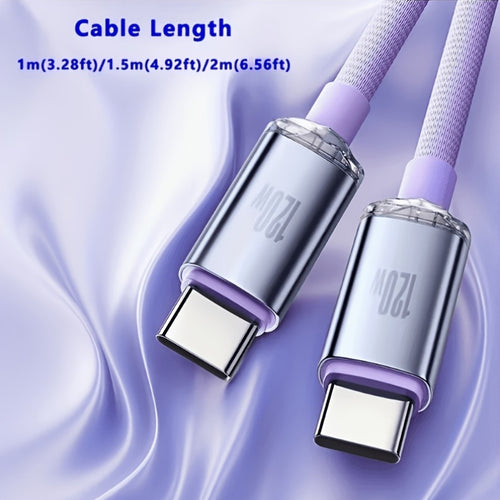 120W 6A Type C to Type C Cable for Super Fast Charging And Data Transfer, Compatible with for Samsung S24, Huawei, Xiaomi, Redmi, POCO, OPPO, And for Vivo Android Phones