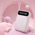 Power Bank, 20000mAh Mini Cute Fast Charging, Small Size Large Capacity, Rechargeable Portable Mobile Phone Charger, Built-in 4 Cables, Ultra-bright LED Lights, Suitable for ALL IPhones\u002FAndroid Phones