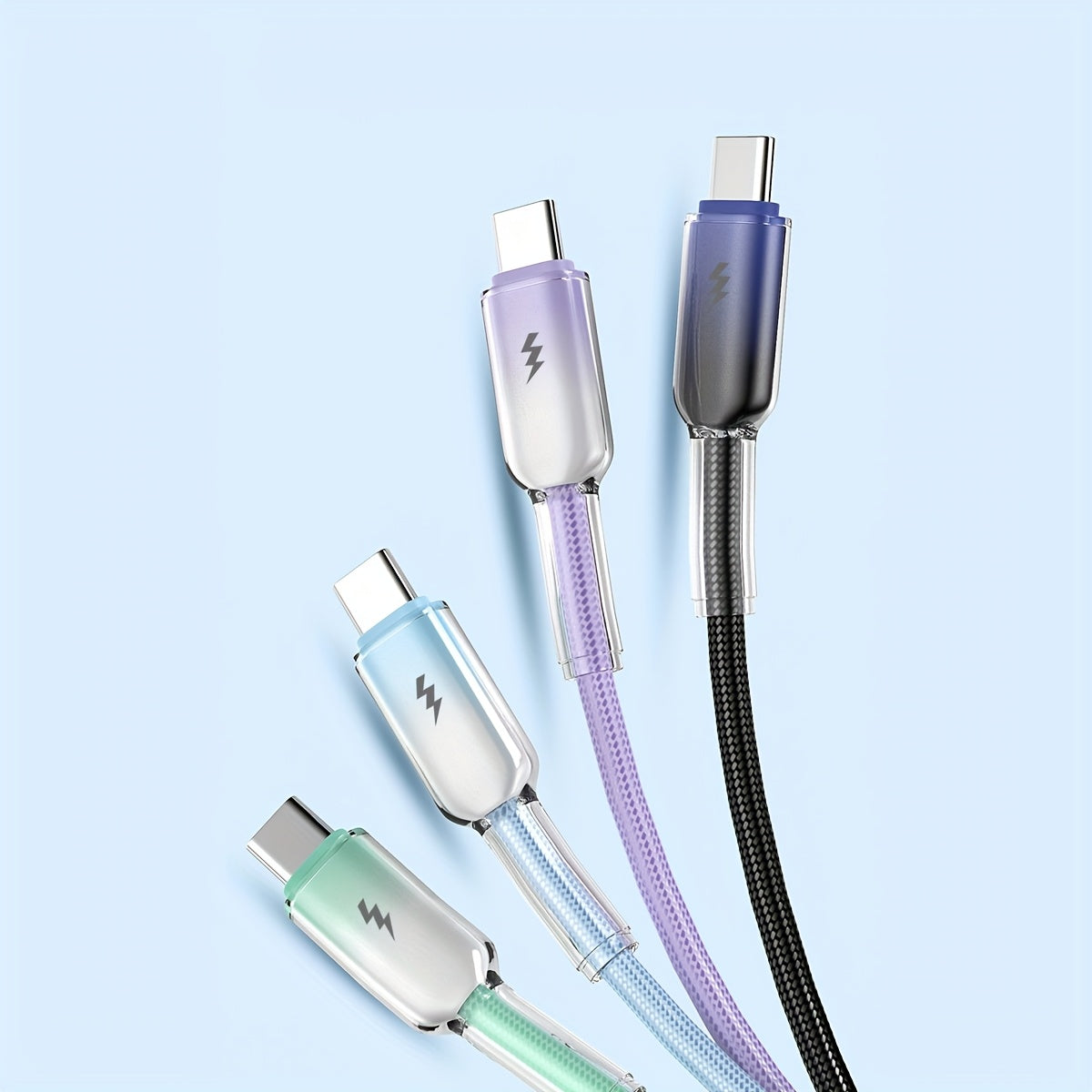 New Usb-Type-C Ice Crystal Mobile Phone Fast Charging Data Cable 60W Fast Charge, Suitable for Apple\u002FSamsung\u002FHonor\u002FXiaomi\u002FVivo\u002FOppo, Supports PD3.0 Protocol. Supports 3000+ Infinite Folding