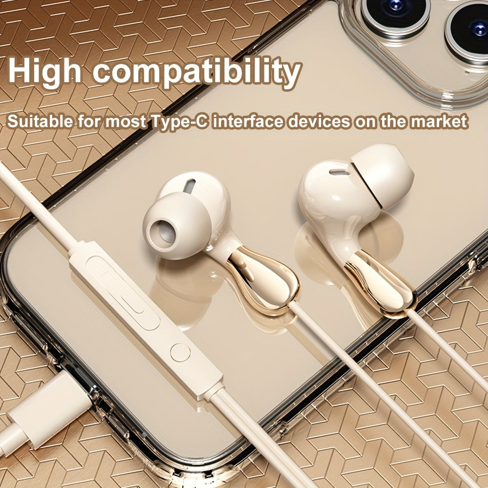 Wired Earphones, Mobile Wired Headset, 3.5Mm\u002FType-C In-Ear Cable Headphones for PC Featuring a Built-In Microphone, Hands-Free Calling, And Volume Control. Offers Excellent Sound Quality And Is Compatible with Phones, Tablets, And Desktops
