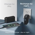 myCharge RetractaCharger 10000mAh Portable Charger Power Bank with 28 - Inch Retractable USB - C Cable Premium Fabric Built - in Wall Plug 30W PD Fast Charging USB - C A Ports Digital Display
