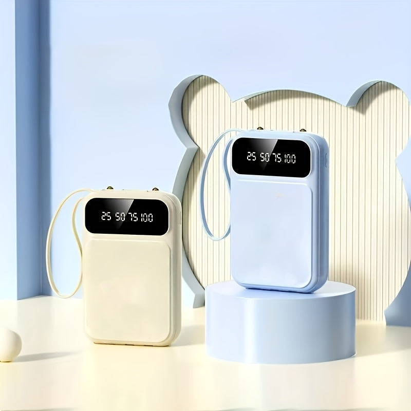 Power Bank, 20000mAh Mini Cute Fast Charging, Small Size Large Capacity, Rechargeable Portable Mobile Phone Charger, Built-in 4 Cables, Ultra-bright LED Lights, Suitable for ALL IPhones\u002FAndroid Phones