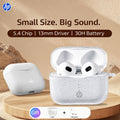 HP BT 5.4 Wireless Earbuds with Protective Case, TWS Headphones with Deep Bass Stereo Sound, 30H Playtime, Auto Pairing, ENC Noise Reduction Calls, Built-In Mic, Mini Lightweight Semi In-Ear Earbuds with Charging Case for Ios Android, Workout