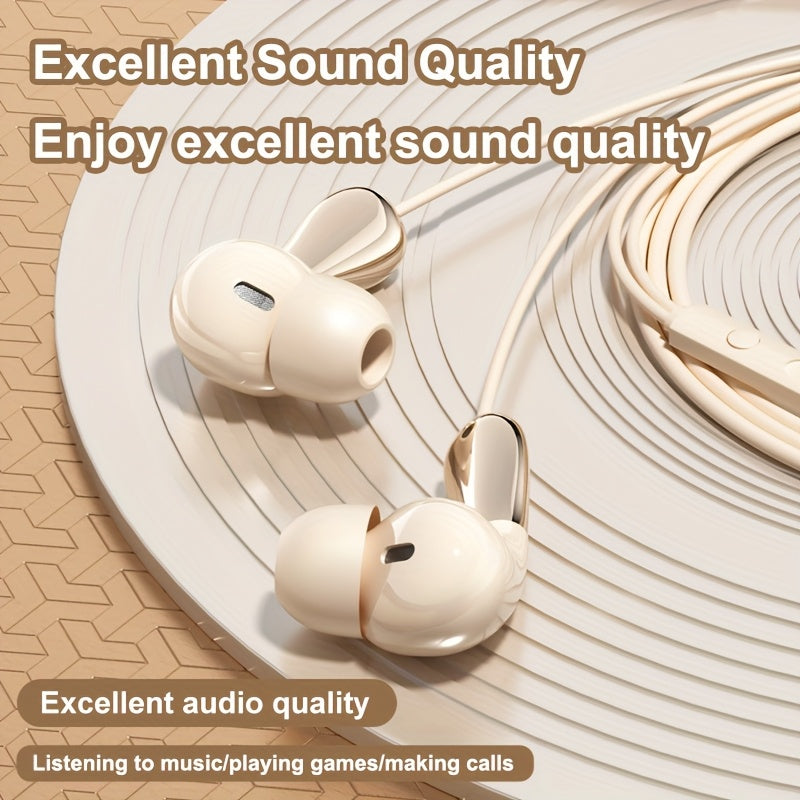 Wired Earphones, Mobile Wired Headset, 3.5Mm\u002FType-C In-Ear Cable Headphones for PC Featuring a Built-In Microphone, Hands-Free Calling, And Volume Control. Offers Excellent Sound Quality And Is Compatible with Phones, Tablets, And Desktops
