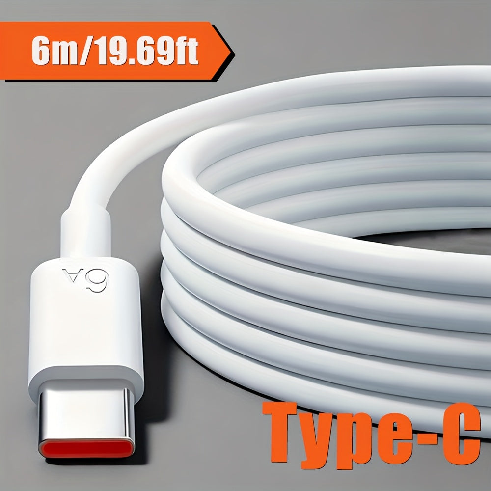 551.18inch-9.84inch Max 66W 6A Ultra-Long USB Type-C Super Fast Charging Data Cable for Xiaomi Redmi for Samsung OPPO VIVO Oneplus Realme High-Speed USB Type C Charger Cord USB C Long Extender Power Charge Wire for Monitor Camera Driving Recorder