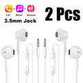 3.5mm Jack 2pcs Wired Earphones High quality sound Noise reduction for voice calls Suitable as gifts for men and women 3.5mm audio jack can be used for mobile phones,desktop computers,laptops\u002Fhardware and other devices with 3.5mm audio interface