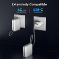 35W, 20000mAh Portable Charger with Wall Plug Phone Charger Battery Pack Portable Cell Phone Power Bank with Built in Cable Power Bank USB C, White