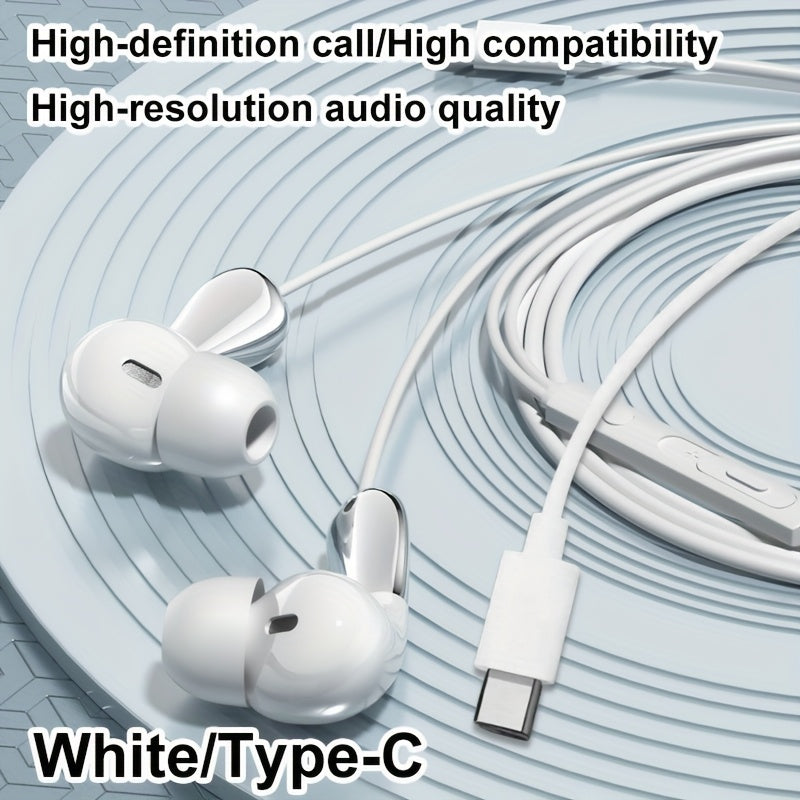 Wired Earphones, Mobile Wired Headset, 3.5Mm\u002FType-C In-Ear Cable Headphones for PC Featuring a Built-In Microphone, Hands-Free Calling, And Volume Control. Offers Excellent Sound Quality And Is Compatible with Phones, Tablets, And Desktops