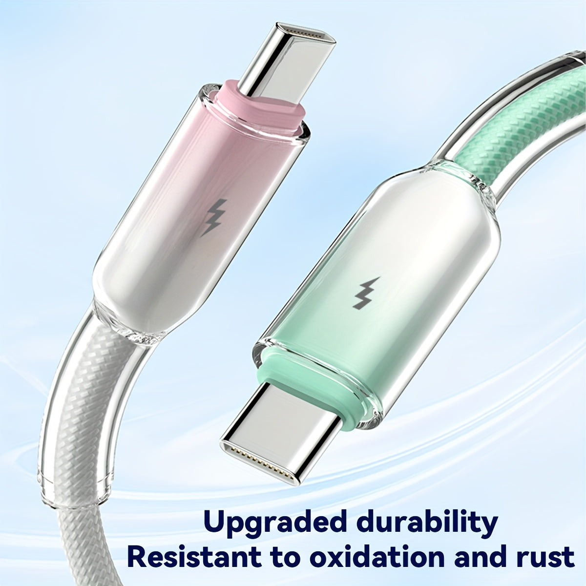 New Usb-Type-C Ice Crystal Mobile Phone Fast Charging Data Cable 60W Fast Charge, Suitable for Apple\u002FSamsung\u002FHonor\u002FXiaomi\u002FVivo\u002FOppo, Supports PD3.0 Protocol. Supports 3000+ Infinite Folding